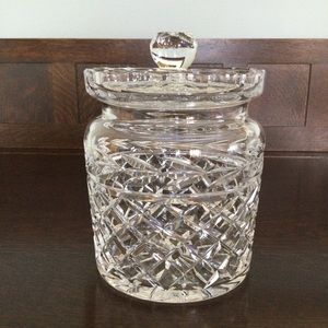 Waterford Cut Crystal Lidded Biscuit Candy Cookie Jar Signed